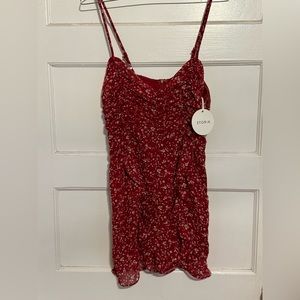 Floral Red Romper